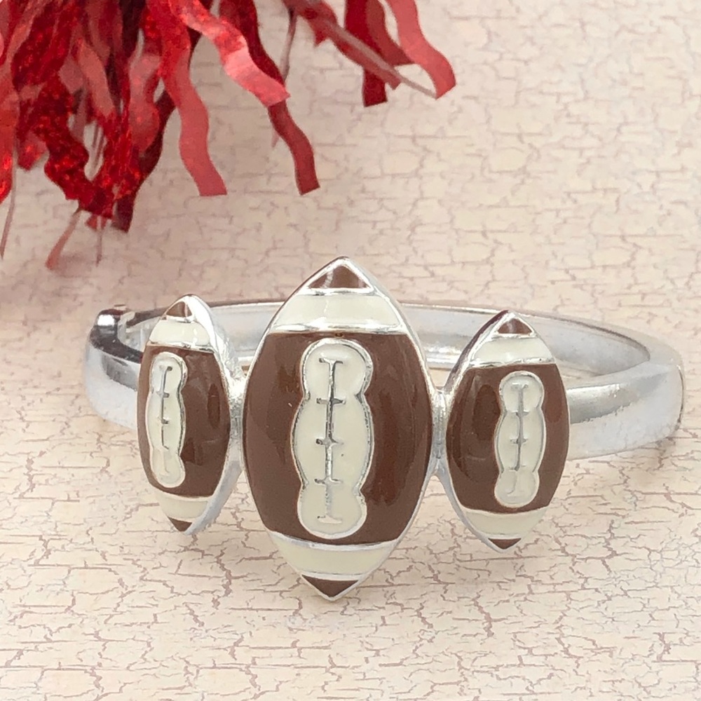 Football Large Statement Binged Bangle Bracelet